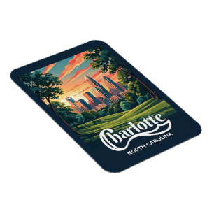 Imán Atardecer del horizonte de Charlotte – Carolina de