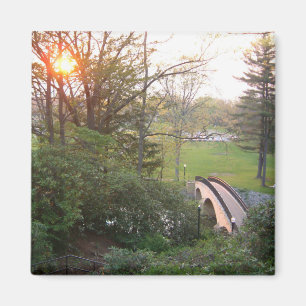 Imán Atardecer del Puente Arcoíris en Grove City Colleg