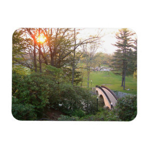 Imán Atardecer del Puente Arcoíris en Grove City Colleg