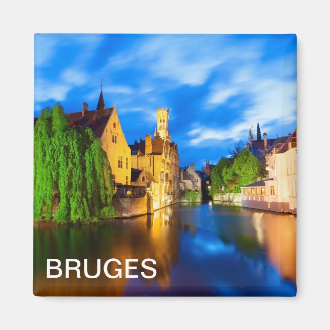 Imán Atardecer en Brujas. Bélgica (Frente)
