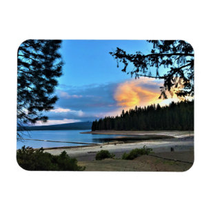 Imán Atardecer en el lago Crescent, Oregón