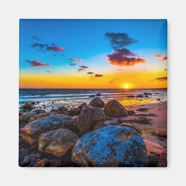 Imán Atardecer En El Mar (Frente)