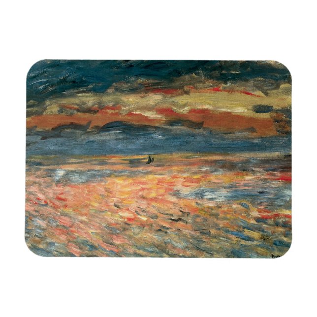Imán Atardecer en el mar por Pierre Renoir, Bella Artes (Horizontal)