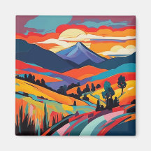 Atardecer en el paisaje de la montaña de otoño