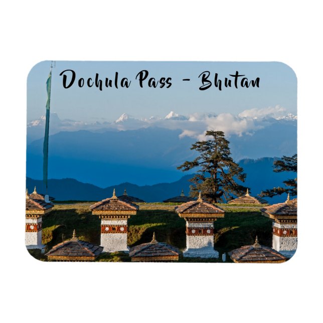 Imán Atardecer en el paso de Dochula - Bután, Himalaya (Horizontal)