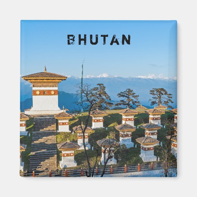 Imán Atardecer en el paso de Dochula - Bután, Himalaya (Frente)