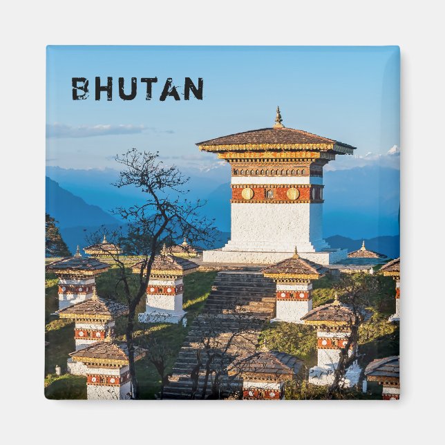 Imán Atardecer en el paso de Dochula - Bután, Himalaya (Frente)