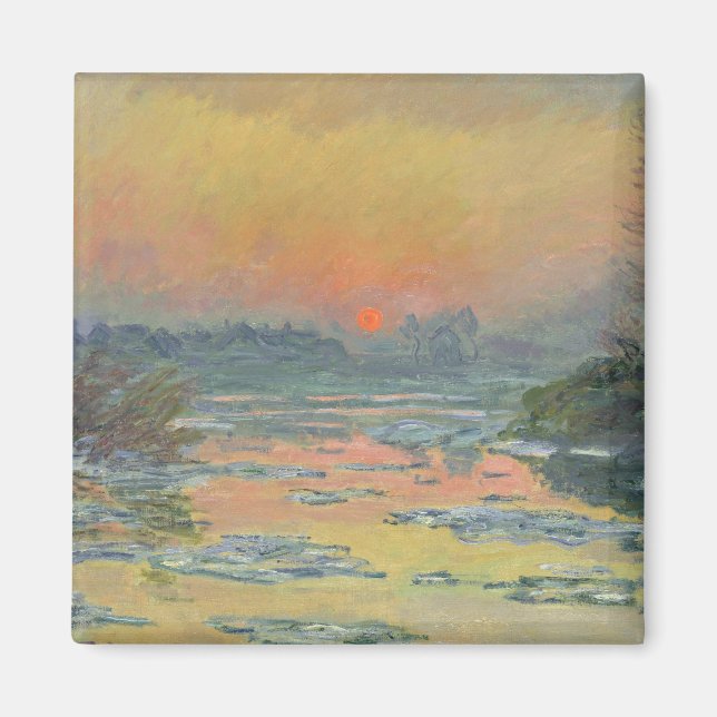 Imán Atardecer en el río Sena en invierno (Claude Monet (Frente)