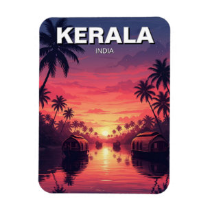 Imán Atardecer en Kerala, India