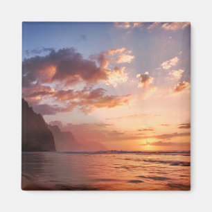 Imán Atardecer En La Costa De Kauai