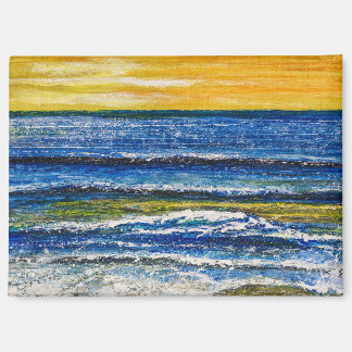 Imán - Atardecer en la costa y olas del mar