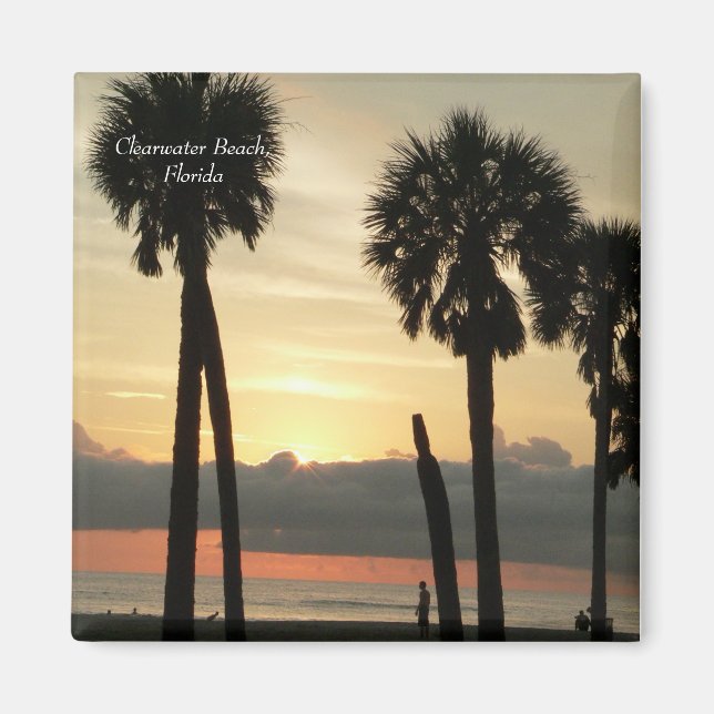Imán Atardecer en la playa de Clearwater (Frente)
