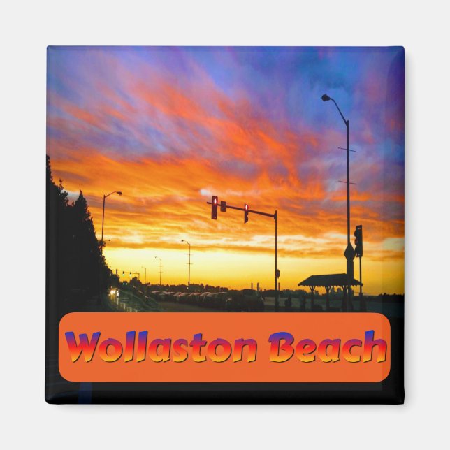 Imán Atardecer en la playa de Wollaston (Frente)