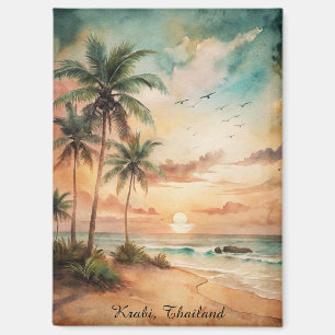 Imán Atardecer en la playa tropical Krabi Tailandia