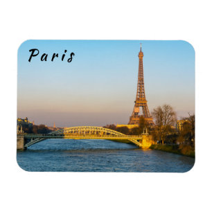 Imán Atardecer en la torre Eiffel y Pont Rouelle - Parí