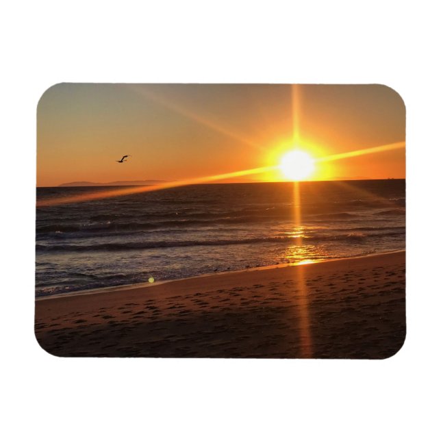 Imán Atardecer en Newport Beach, California (Horizontal)
