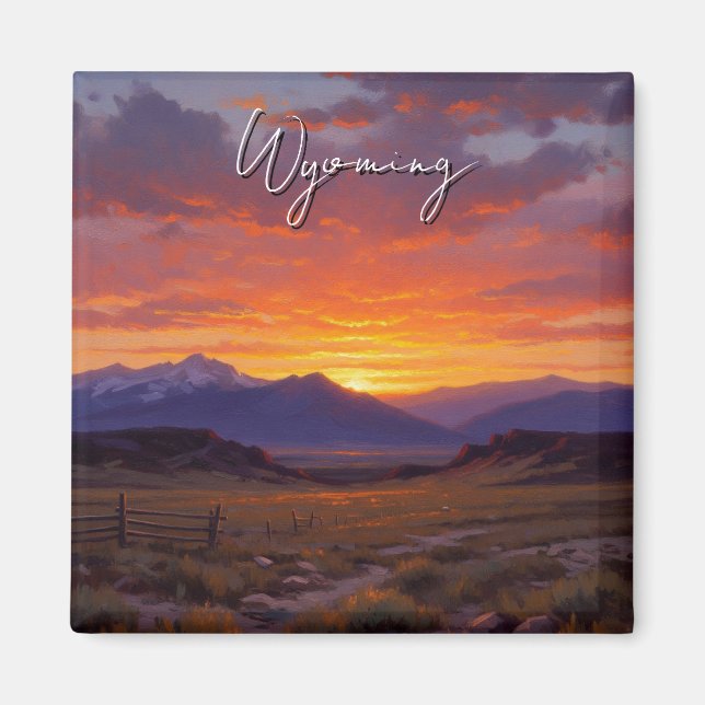 Imán Atardecer en Wyoming Travel (Frente)