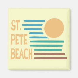 Imán Atardecer geométrico de St. Pete Beach Florida