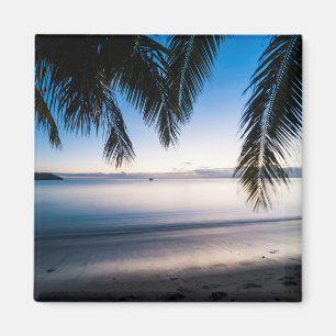Imán Atardecer paisaje marino tropical, Fiji
