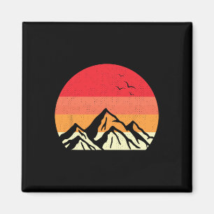 Imán Atardecer Retro Montaña Paisaje Vintage _3