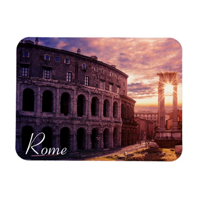 Imán Atardecer sobre el Coliseo de Roma (Horizontal)