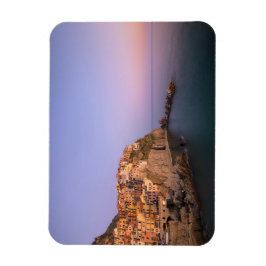 Imán Atardecer sobre el pueblo de Manarola en Cinque Te