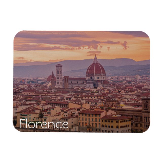 Imán Atardecer sobre Florencia, Italia (Horizontal)