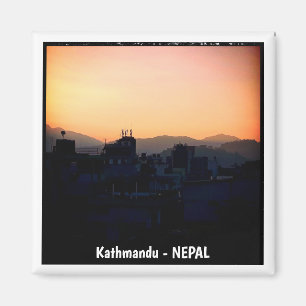 Imán Atardecer sobre Katmandú, Los Himalayas - Nepal