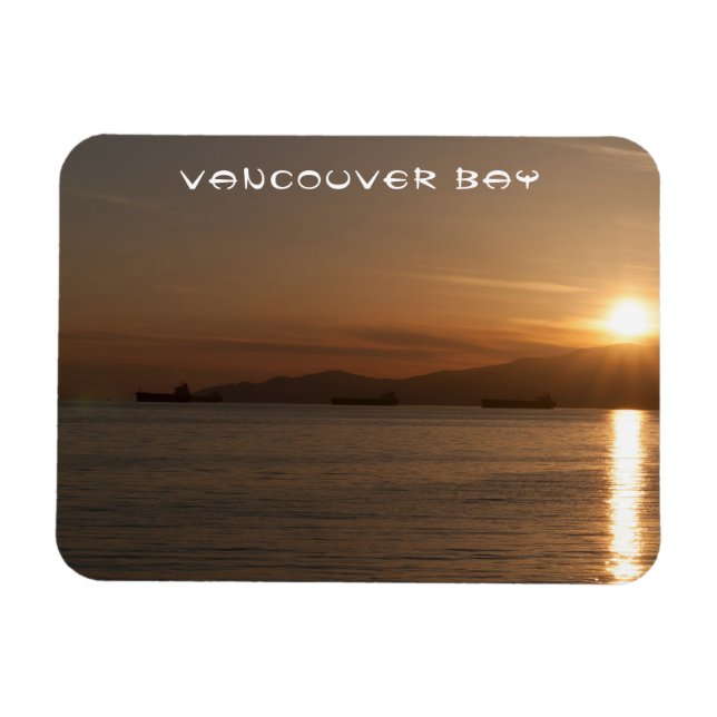 Imán Atardecer sobre la bahía de Vancouver - Canadá (Horizontal)