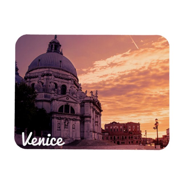 Imán Atardecer sobre la Basílica de Venecia (Horizontal)