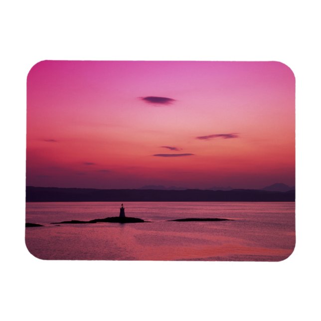 Imán Atardecer sobre la isla de Skye, desde Mallaig, (Horizontal)