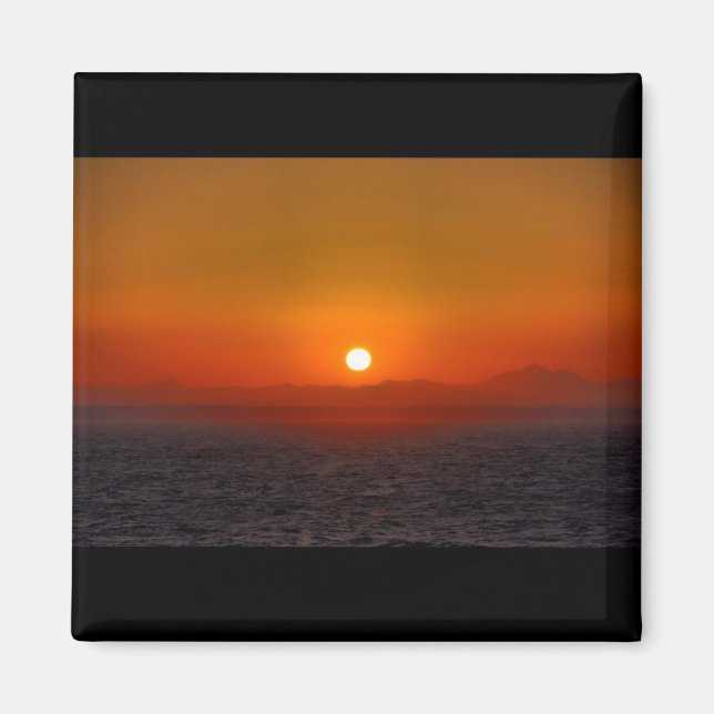 Imán Atardecer sobre las montañas egipcias (Frente)