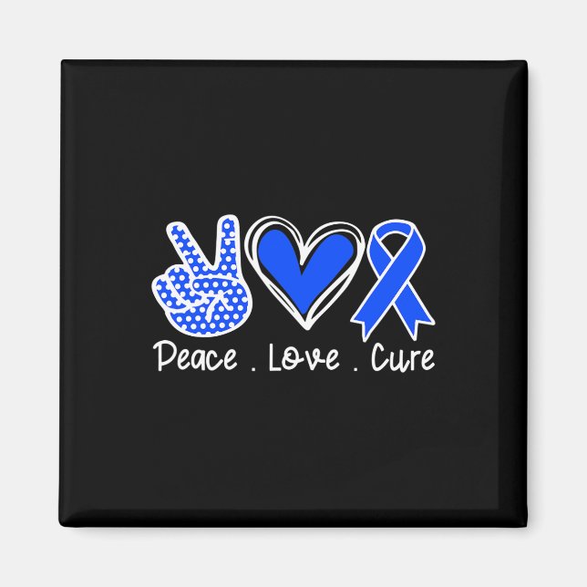 Imán Ataxia Awareness Month Blue Ribbon Peace Love Cure (Frente)