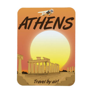 Imán Atenas "Viajando en avión" Atardecer dorado