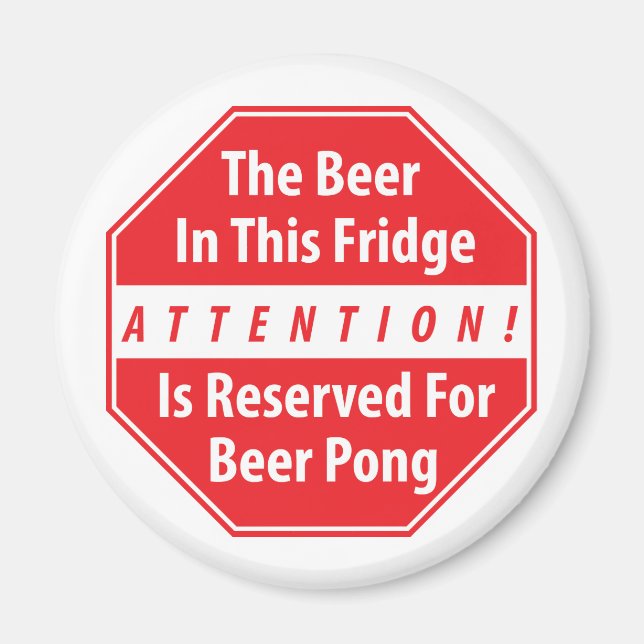 Imán ¡Atención! Beer Pong Magnet (Frente)