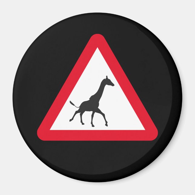 Imán Atención: Giraffe Crossing! (Frente)
