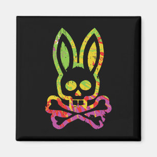 Imán Aterrador Conejo Conejo Face Tie Dye Feliz Pascua