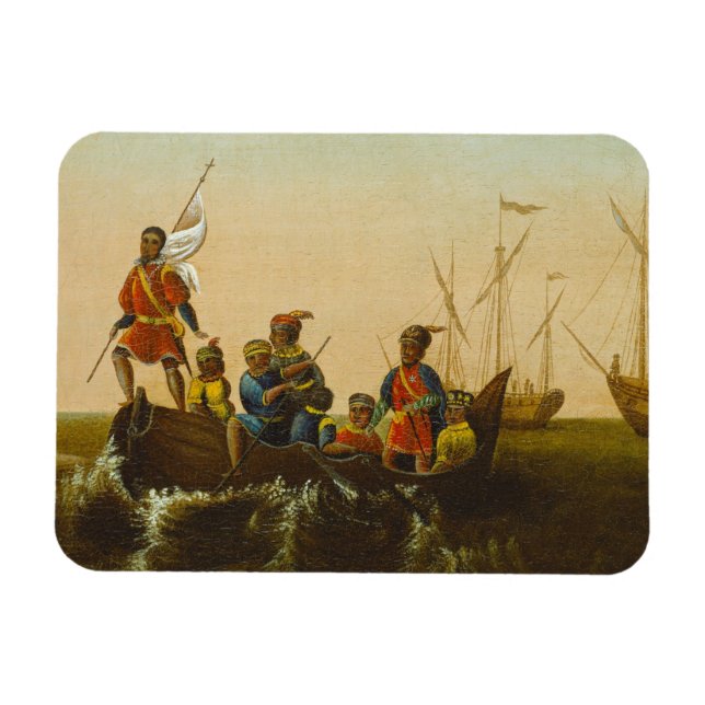 Imán Aterrizaje de Colón, c.1837 (aceite sobre lienzo) (Horizontal)