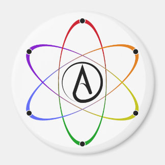 Imán Atheist Atom Symbol Rainbow