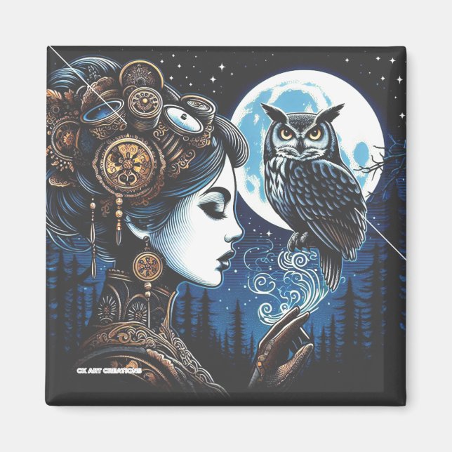 Imán Athena y su búho Magnet (Frente)