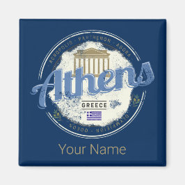 Imán Athens Greece Retro Acropolis Vintage Souvenir