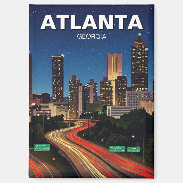 Imán Atlanta Georgia en viajes nocturnos (Anverso)