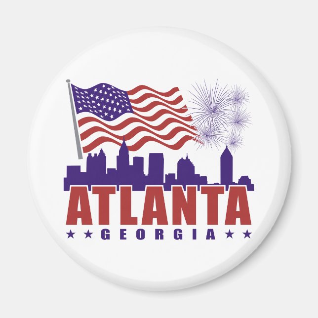 Imán Atlanta Georgia Patriotic Magnet (Frente)