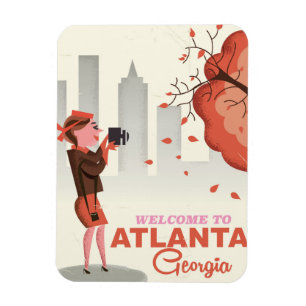 Imán Atlanta Georgia poster de viajes vintage