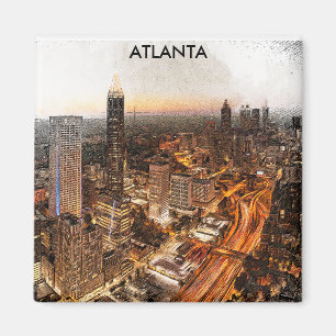 Imán Atlanta Georgia Skyline Panorama View