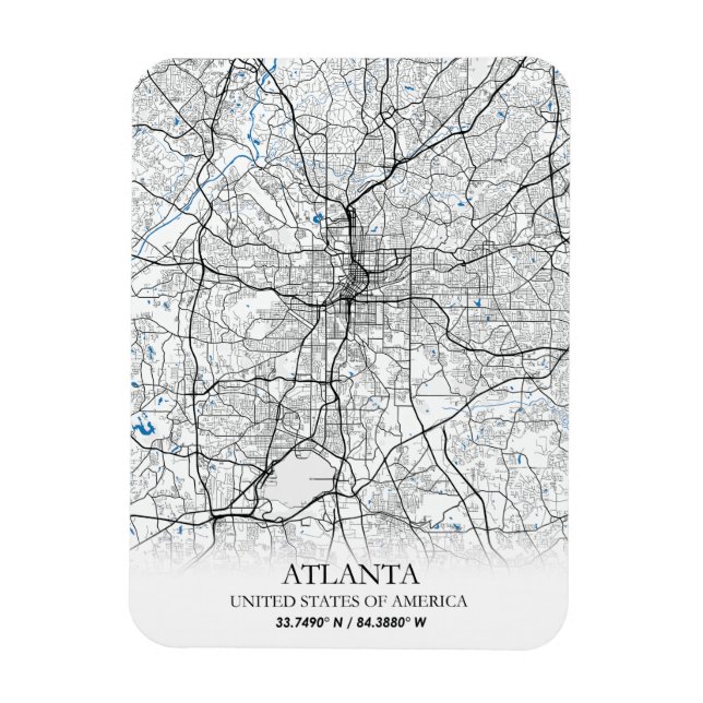 Imán Atlanta Georgia USA Travel City Map (Vertical)