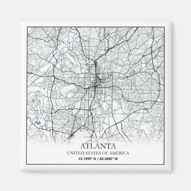 Imán Atlanta Georgia USA Travel City Map (Frente)