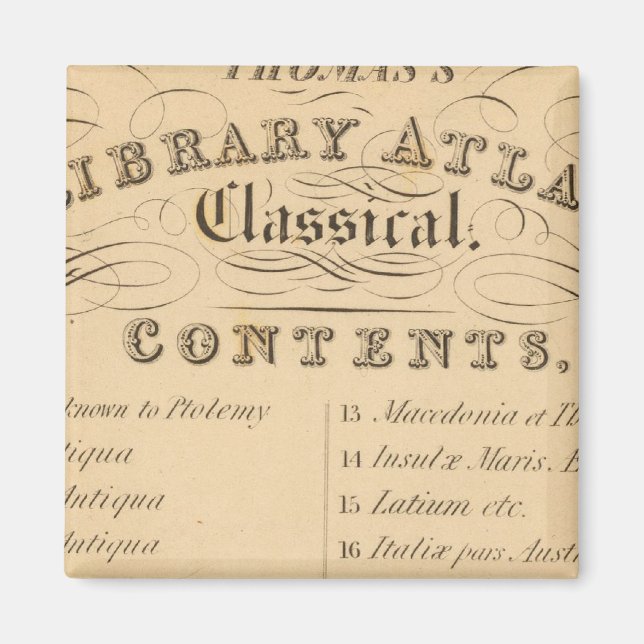 Imán Atlas de bibliotecas de Thomas (Frente)
