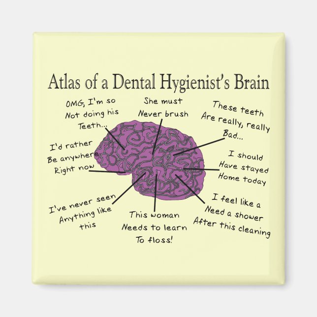 Imán Atlas del cerebro de un higienista dental (Frente)
