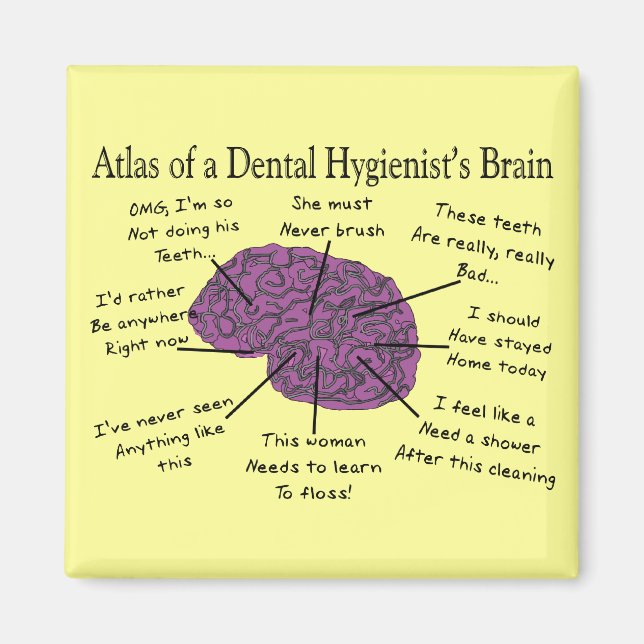 Imán Atlas del cerebro de un higienista dental (Frente)